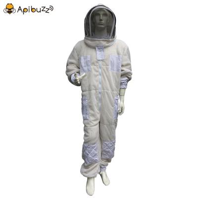 Heavy Duty Three Layer Mesh Vented Beekeeping Suit with Hooded Hat-Veil