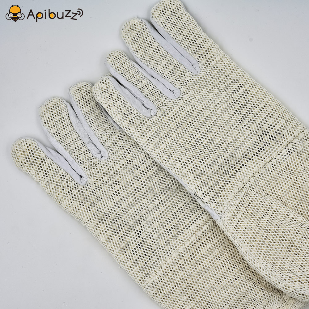 Apibuzz Three Layer Full Mesh Vented Beekeeping Gloves with Short Sleeves