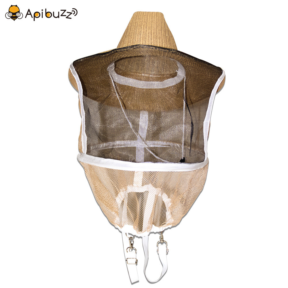 Apibuzz Cowboy Style Straw Plaiting Beekeeping Hat-Veil Apiculture Tool Farm Fishing Anti-Insect Hat 