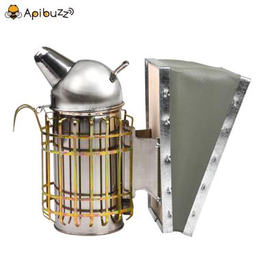 Sturdy Heat Shield Stainless Steel Domed Top Honey Bee Hive Smoker Apiculture Beekeeping Tool Supplies 