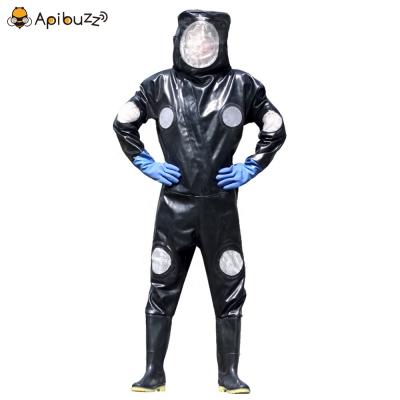 Apibuzz Heavy Duty 15 Air Hole PU Leather Wasp Protective Bee Suit Hornet Clothing Apiculture Beekeeping Equipment Tools