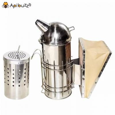 Stainless Steel Domed Top Beekeeping Hive Smoker with Inner Tank Large Size Apiculture Honey Bee Keeping Equipment Tool Supplies
