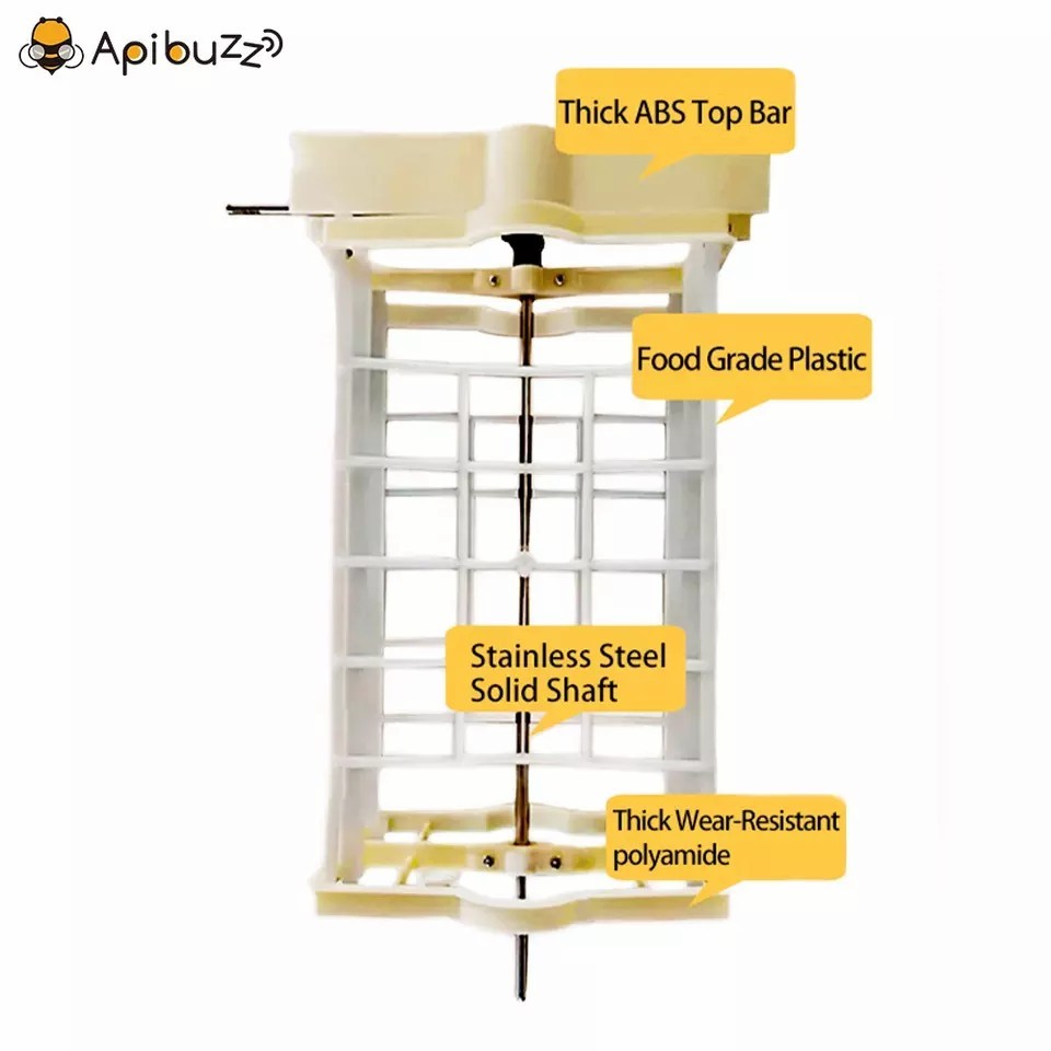 18Kg Capacity Food Grade Sturdy Plastic 2 Frame Manual Honey Extractor MachineTangential Style Beekeeping Supplies