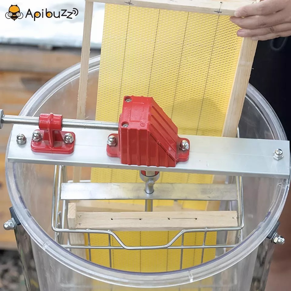Acrylic Transparent 2 Frame Manual Honey Extractor Machine Tangential Style Beekeeping Supplies