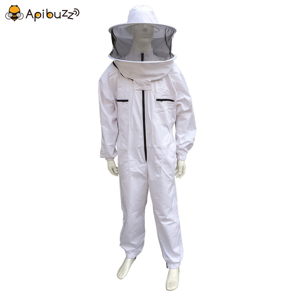 Apibuzz Sturdy Under Arm Zippered Bee Keeping Suit with Hat-Veil Combo